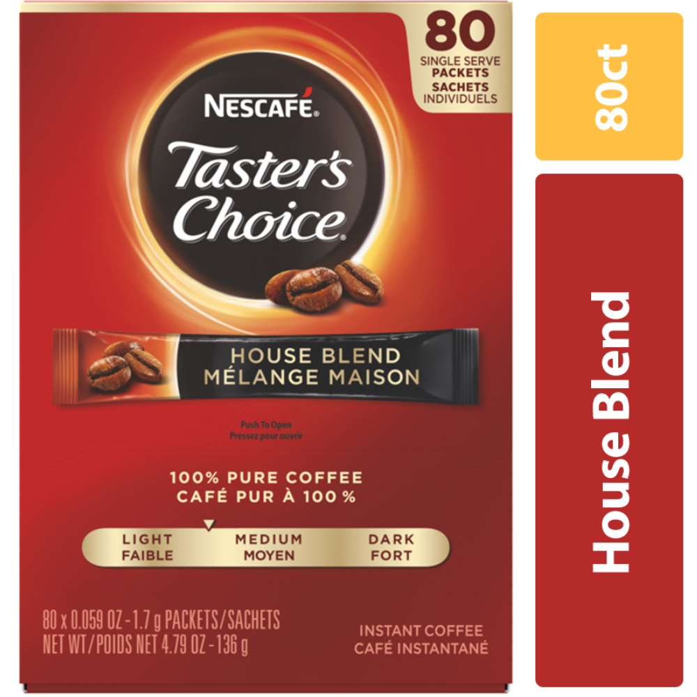 Nescafe Premium Instant Coffee Single Serve Sticks Original Blend .06oz 80 Box