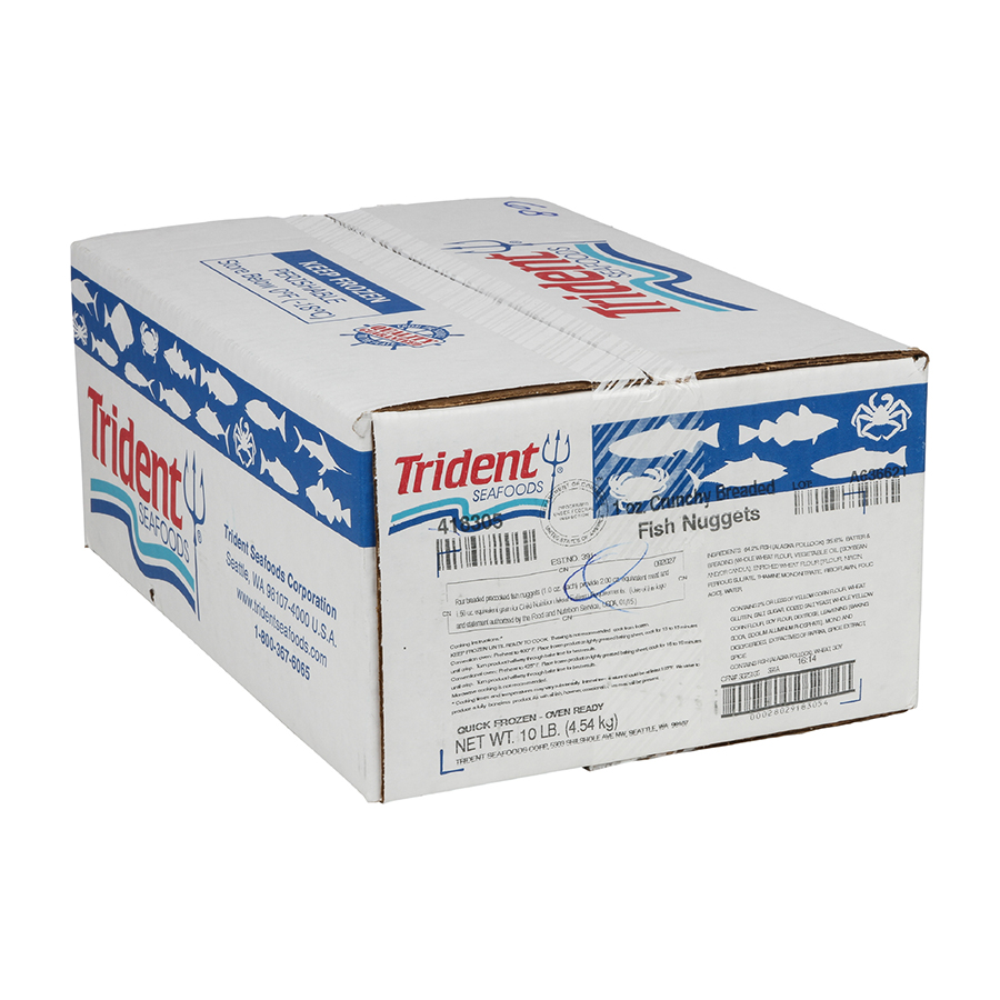 Trident Seafoods Wild Alaska Pollock Breaded Nugget, 1 Ounce Pieces, Oven Ready, Whole Grain