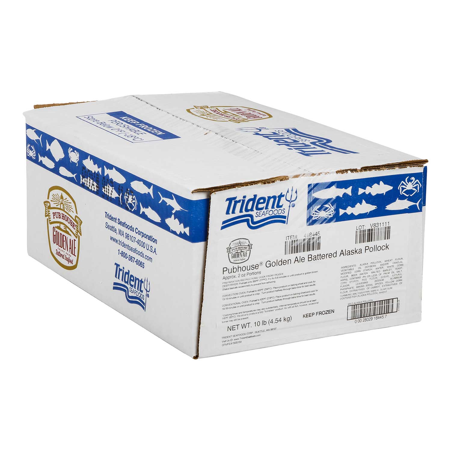 Pubhouse Golden Ale Battered Pollock Fillet, 2 Ounce Pieces, 10 Pound