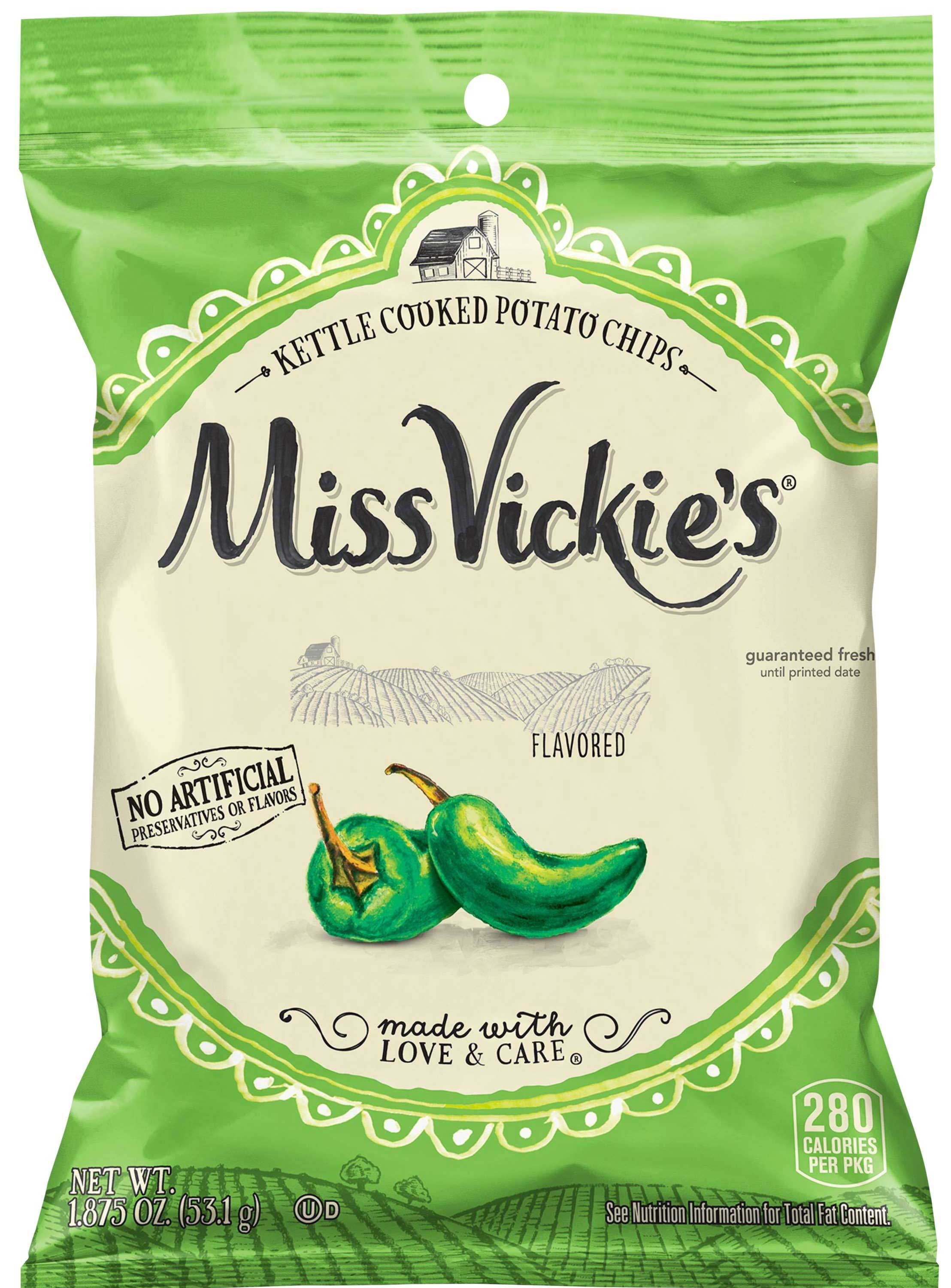 Miss Vickie's Jalapeno Kettle Cooked Potato Chips, 1.875 Ounce -- 24 Per Case