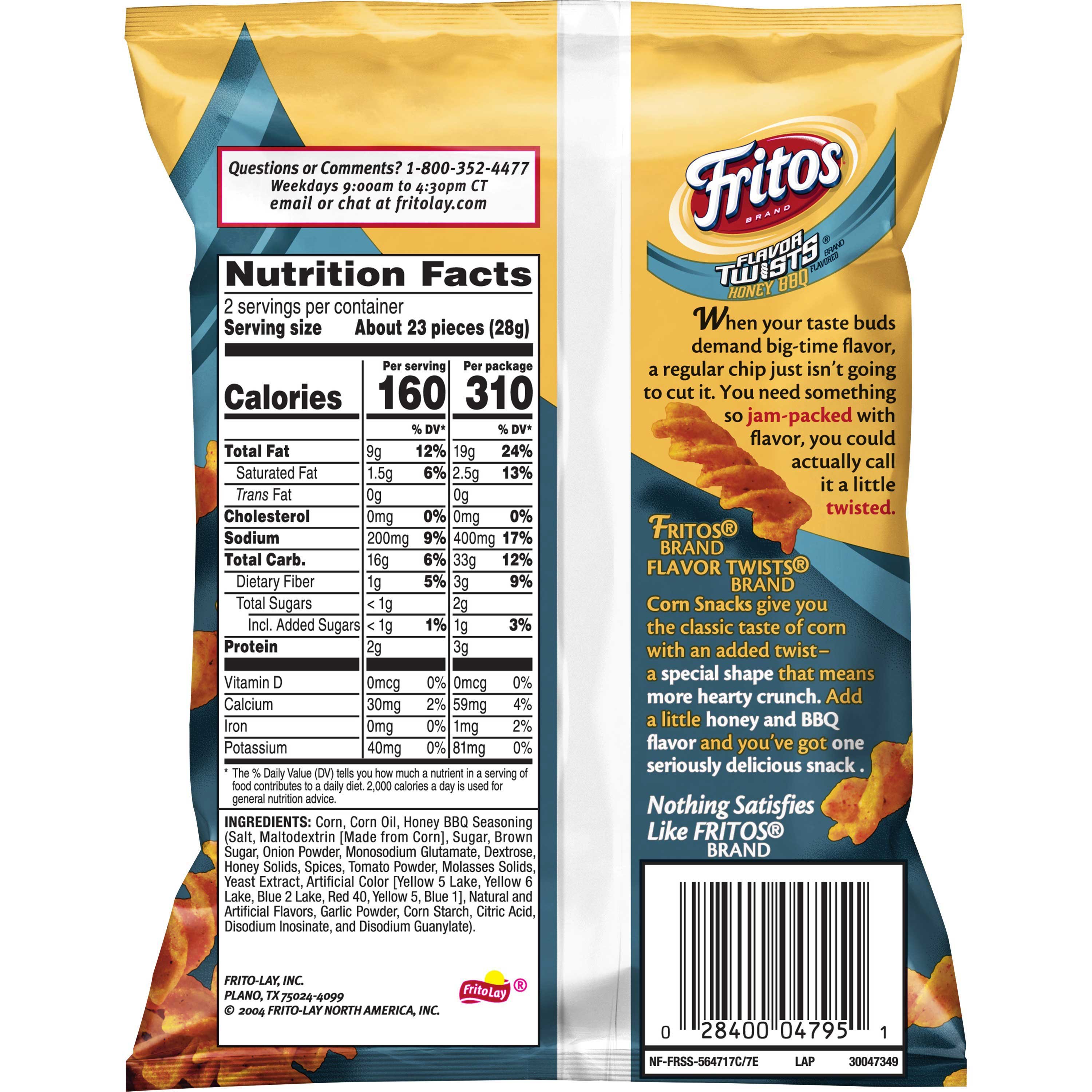 Fritos Honey BBQ Twist Corn Snacks Case FoodServiceDirect