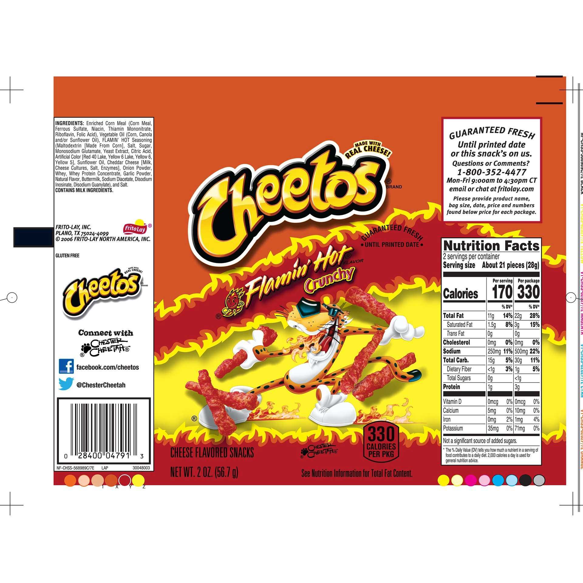 Cheetos Crunchy Flamin Hot Cheese Flavored Snacks Case