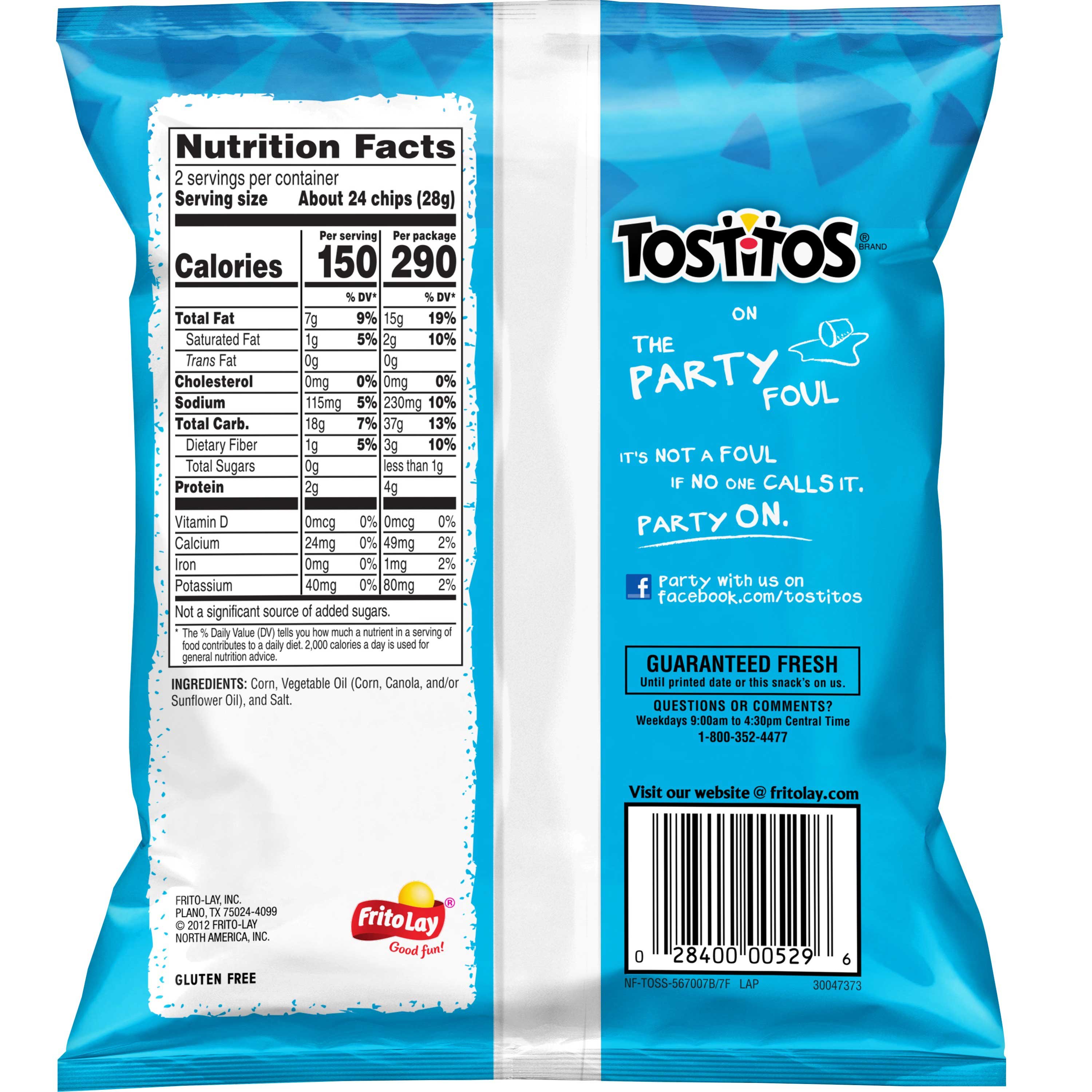 Tostitos Bite Size Tortilla Chips, 2 Ounce -- 64 Per Case