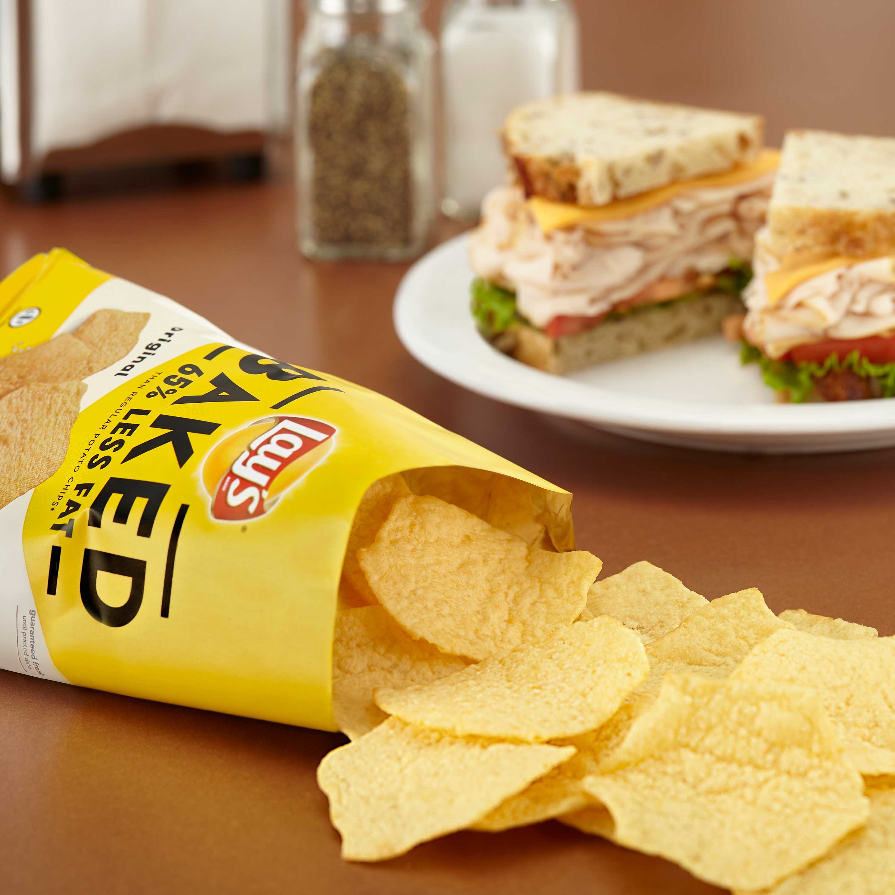 Lays Oven Baked Regular Potato Crisps, 1.125 Ounce -- 64 per