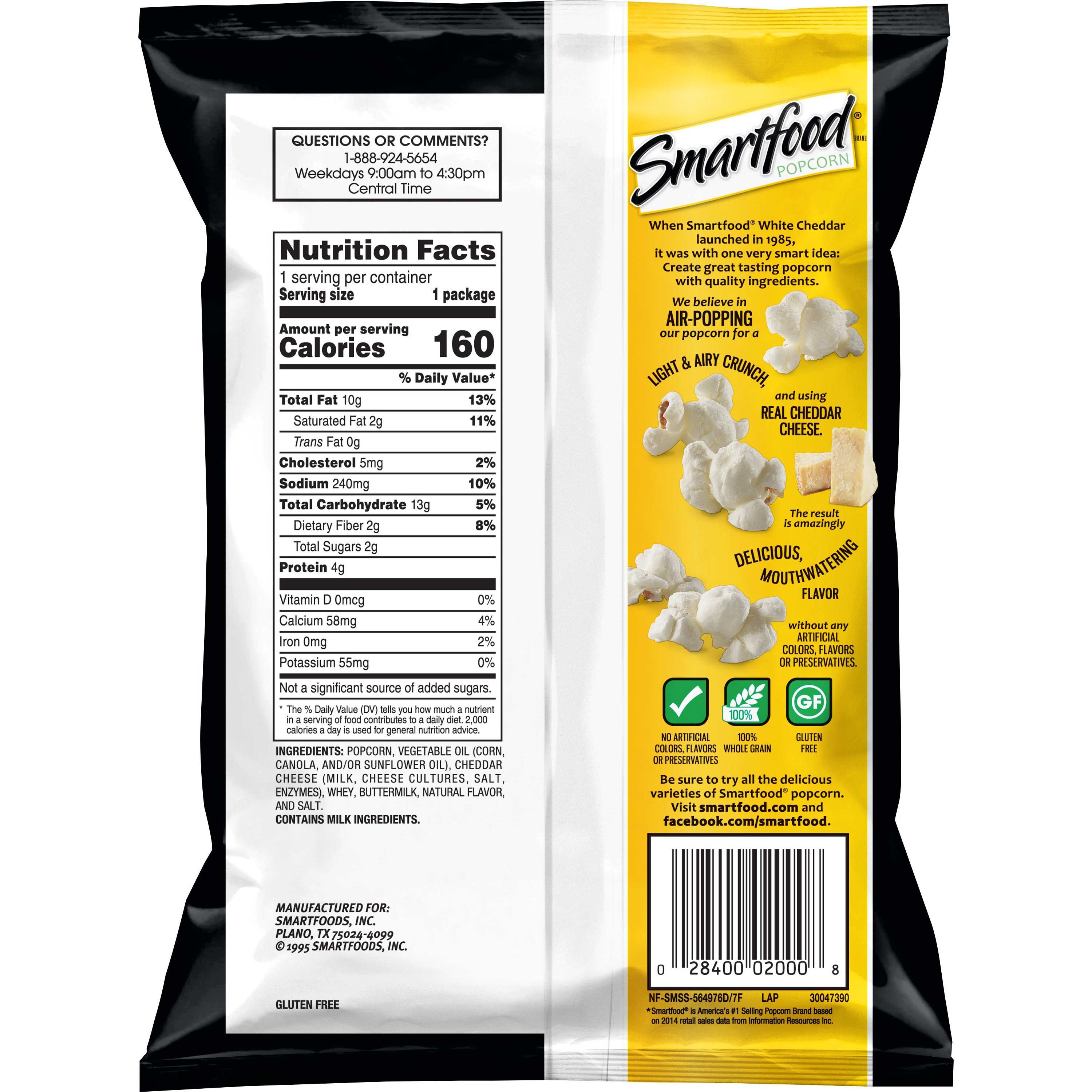 Smartfood White Cheddar Cheese Flavored Popcorn Case FoodServiceDirect