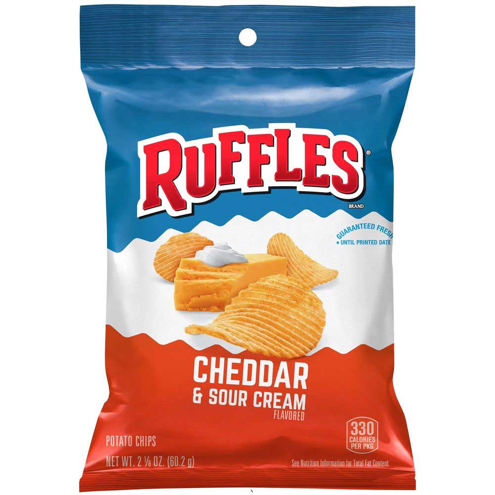 Ruffles Cheddar And Sour Cream Ridged Potato Chips, 2.125 Ounce -- 24 Per Case