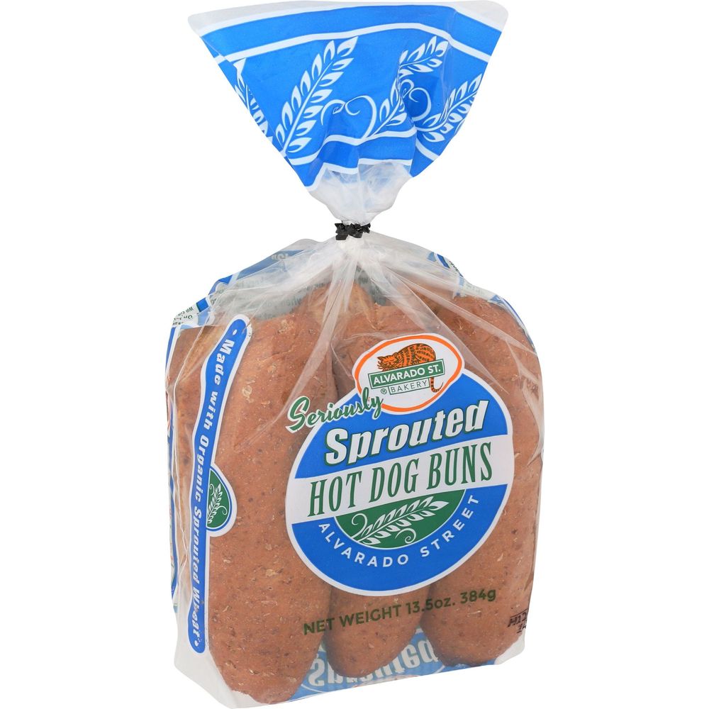 Alvarado Street Bakery Organic Sprouted Wheat Hot Dog Bun, 13.5 Ounce -- 6 Per Case