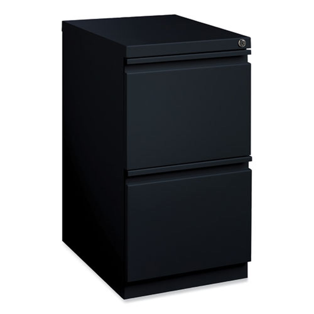 Hirsh Industries Full-width Pull 20 Deep 2 Drawer File/file Letter Black Mobile Pedestal File, 15 X 19.88 X 27.75 Inch