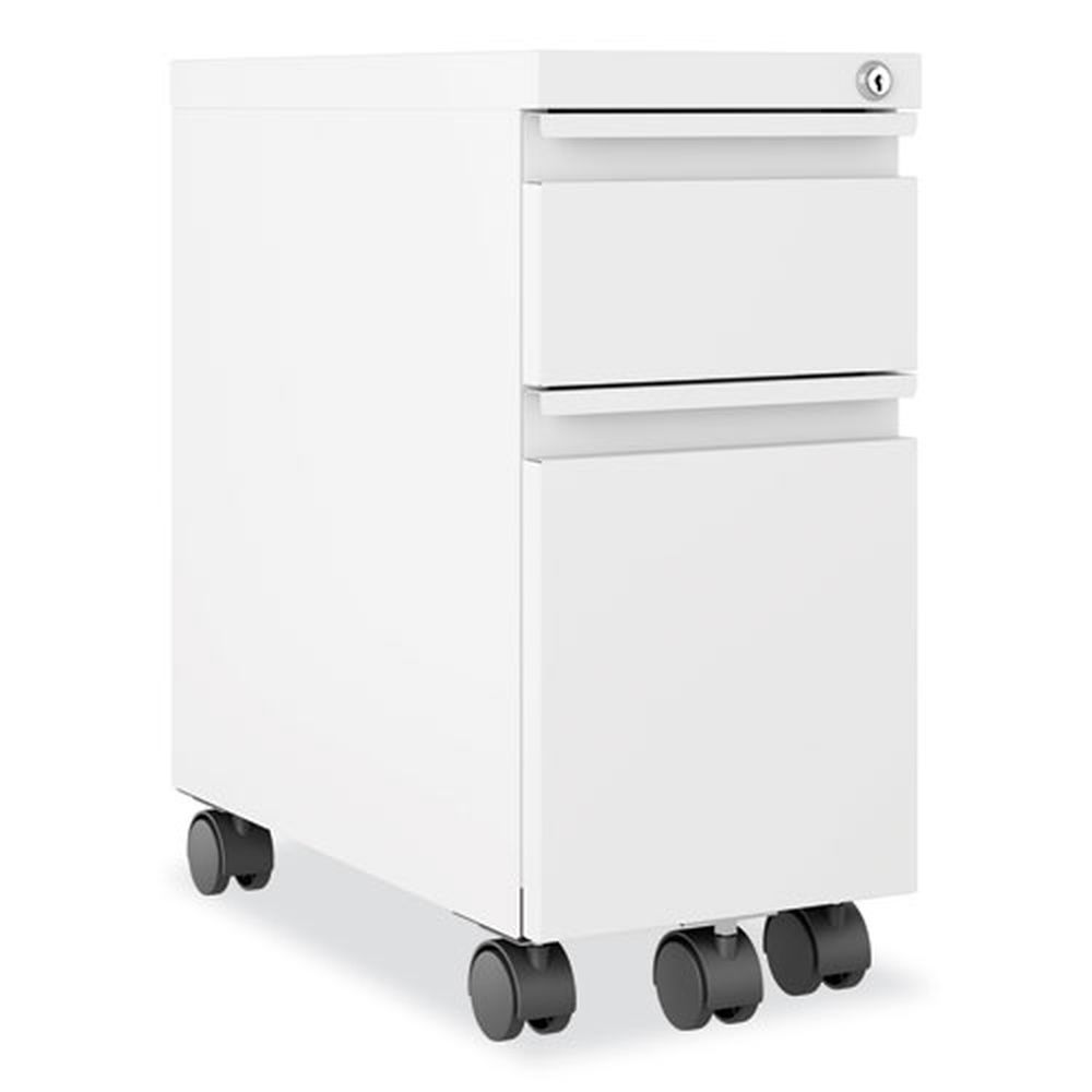 Hirsh Industries 2 Drawer Box/file Legal/letter White Zip Mobile Pedestal File, 10 X 19.88 X 21.75 Inch