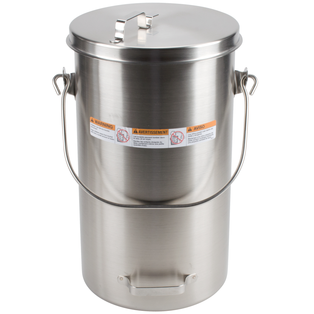 Vollrath 300 Series Stainless Steel Covered Ice Cream Or Tote Pail, 20 Quart Capacity