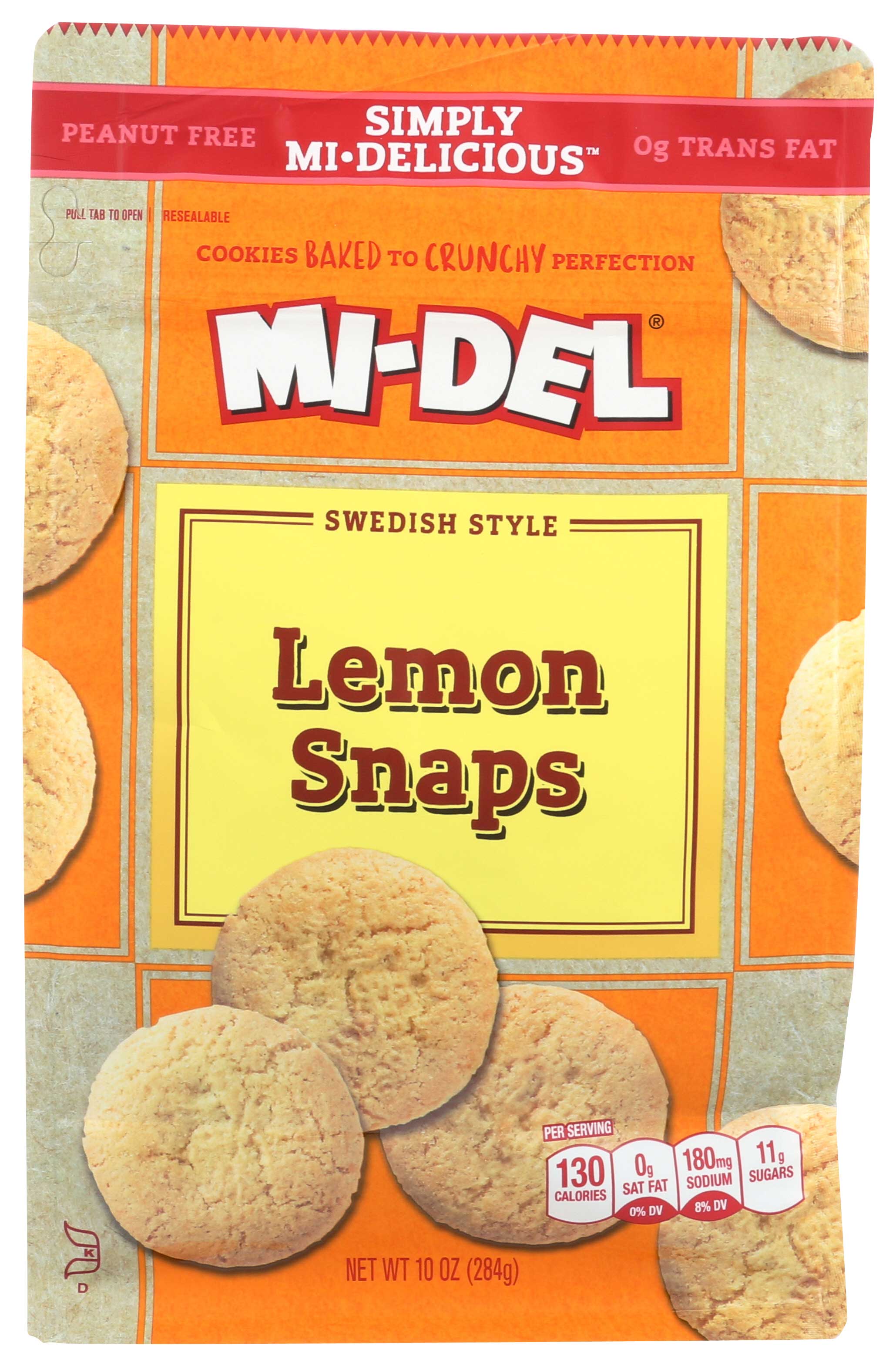 Mi-del Lemon Snaps Cookie, 10 Ounce -- 8 Per Case