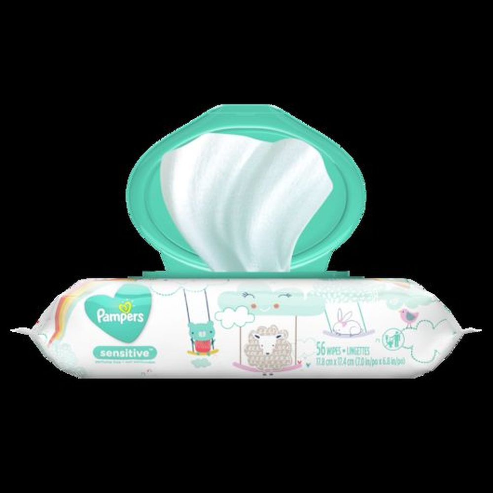 Pampers None Perfume Free Sensitive Baby Wipes, 18 Count