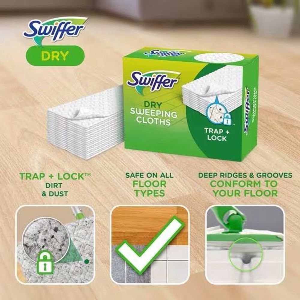 Swiffer Sweeper Dry Cloths Multi Surface Sweeping Cloth, 16 Count -- 8 Per Case