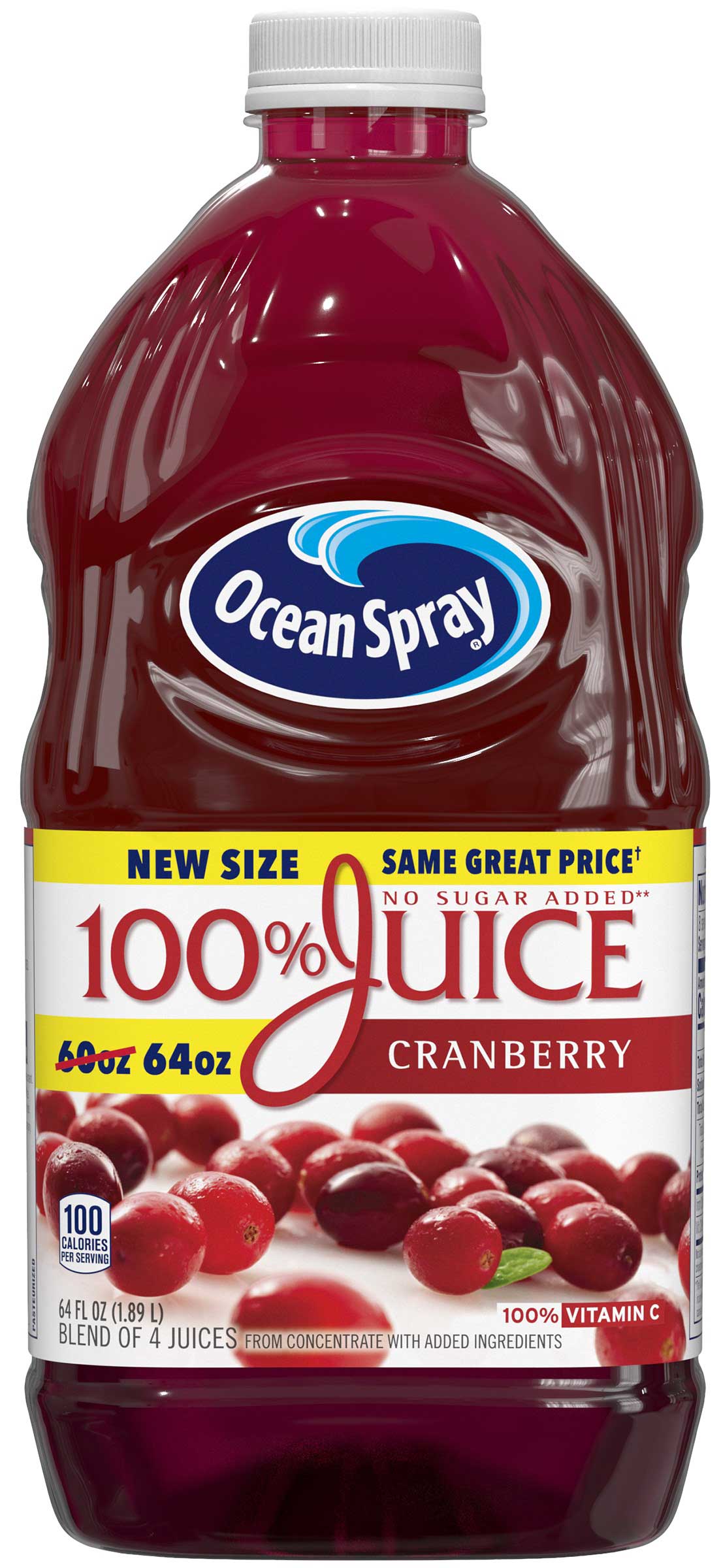Ocean Spray 100 Percent Cranberry Juice 64 Fluid Ounce 8 per case
