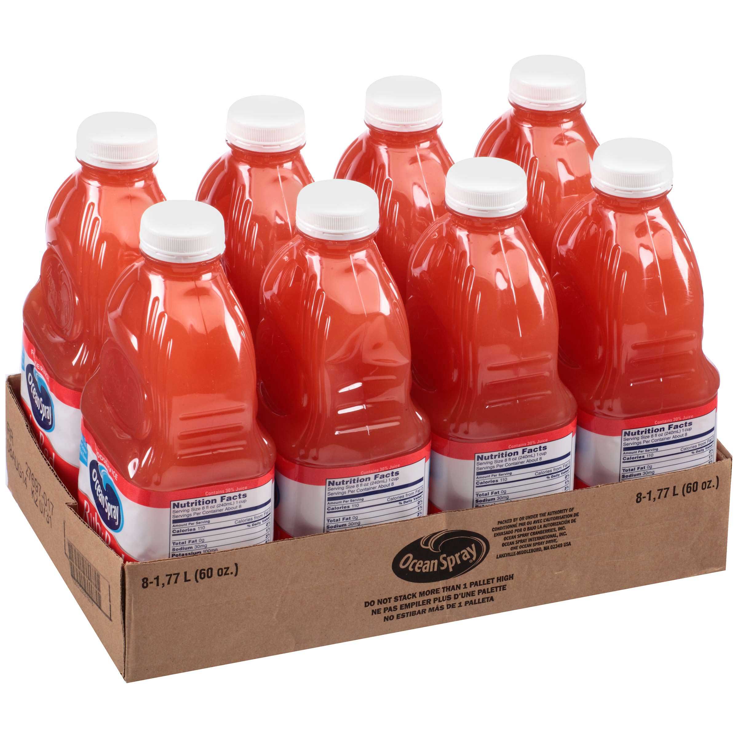 Ocean Spray 100 Percent Ruby Red Grapefruit Juice, 60 Ounce -- 8 Per Case