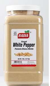 Badia White Pepper, 4 Pound -- 4 Per Case