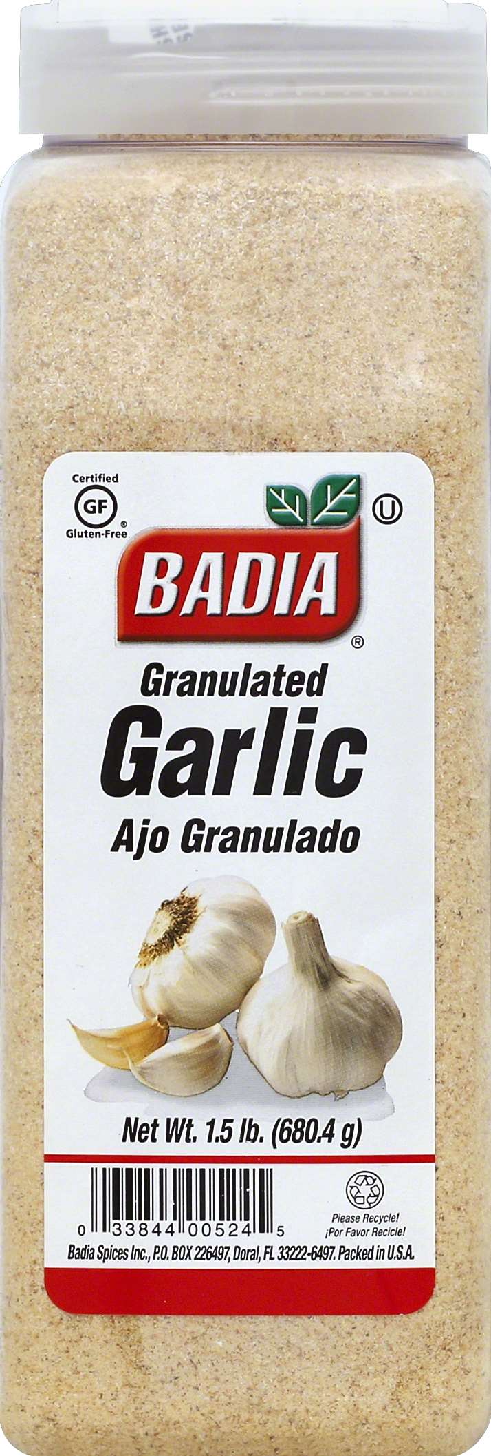 Badia Granulated Garlic, 1.5 Pound Bottle -- 6 Per Case