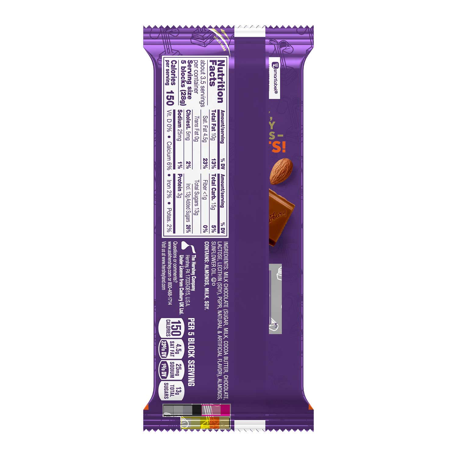 Cadbury Roast Almond Dairy Milk Chocolate Bar, 3.5 Ounce -- 14 Per Case