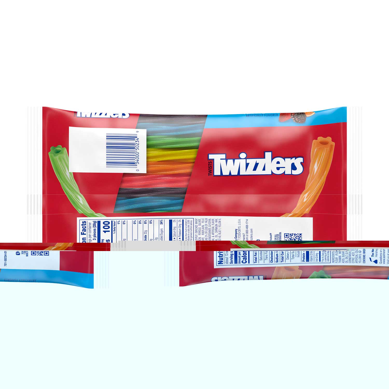Twizzlers Rainbow Twist Candy, Laydown Bag, 12.4 Ounce -- 14 per case