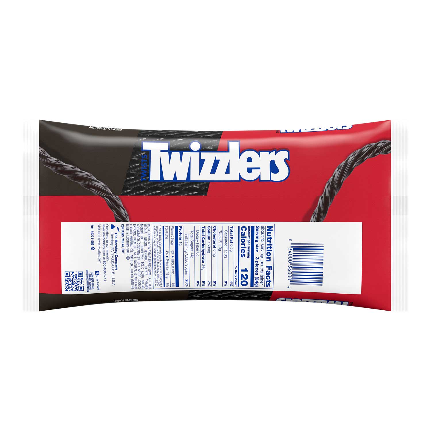Twizzlers Licorice Flavored Twist Candy, Laydown Bag, 16 Ounce -- 12 Per Case