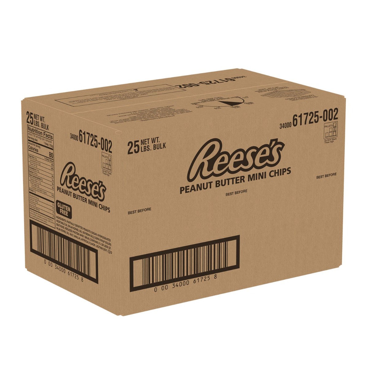 Reeses Mini Peanut Butter Chips, 25 Pound
