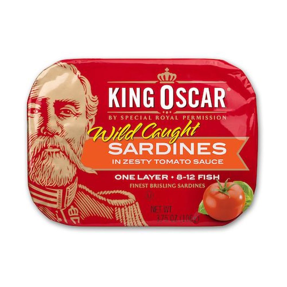 King Oscar Wild Caught Sardines in Zesty Tomato Sauce, 3.75 Ounce 12