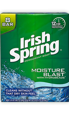 Irish Spring Moisture Blast Deodorant Bar Soap, 30 Ounce, 8 Count -- 9 Per Case