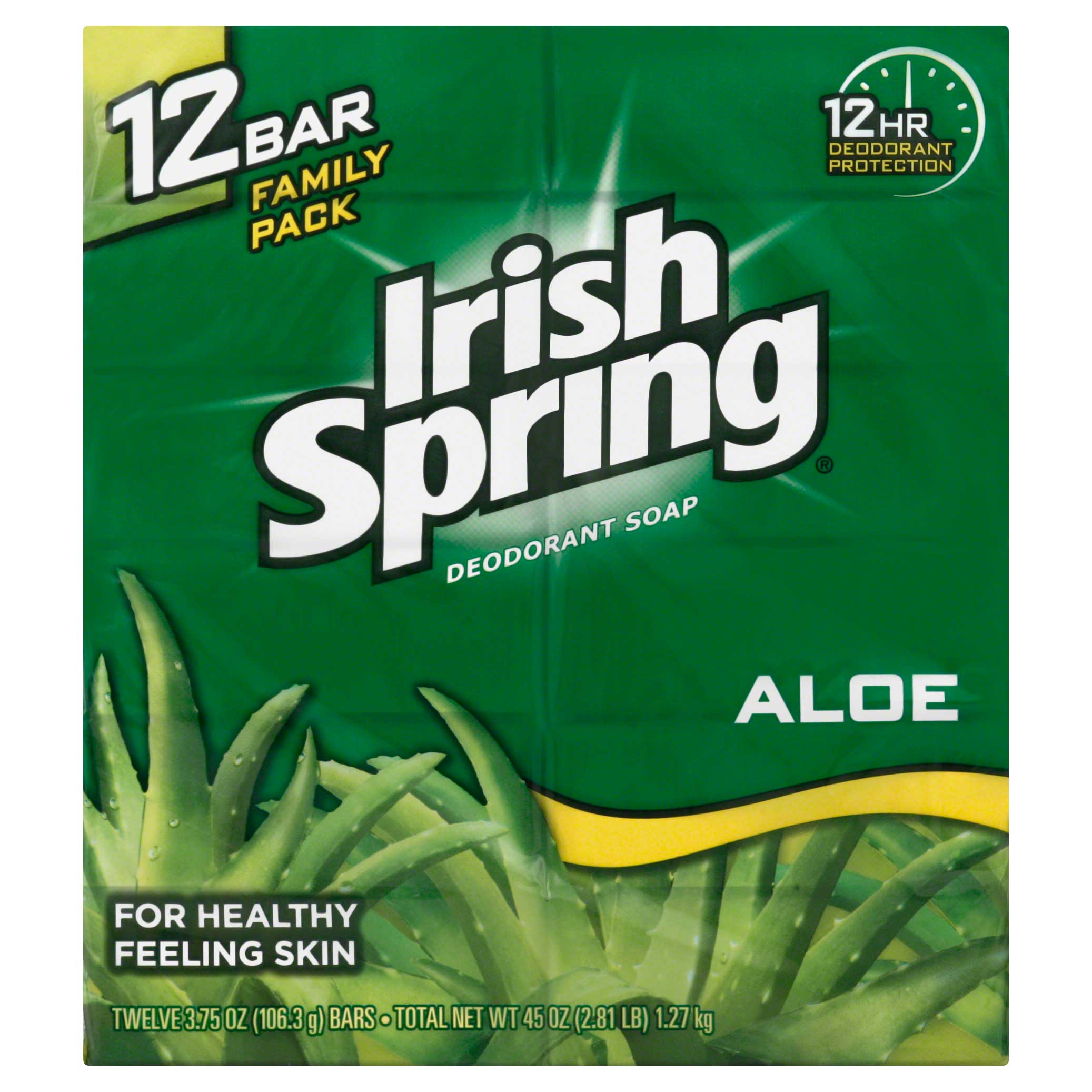 Irish Spring Aloe Deodorant Bar Soap, 45 Ounce, 12 Count -- 6 Per Case