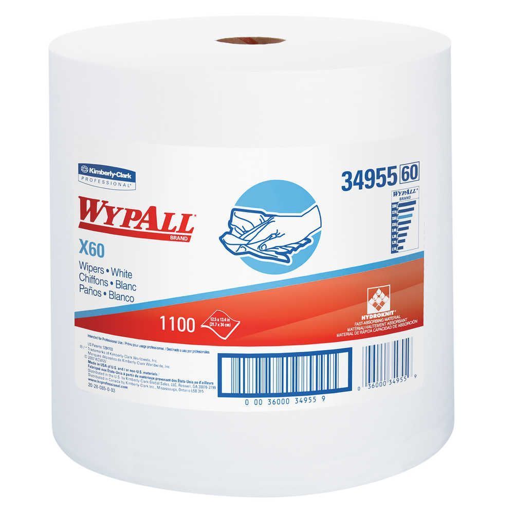 Wypall Generalclean White X60 Jumbo Multi-task Cleaning Cloth, 1100 Count