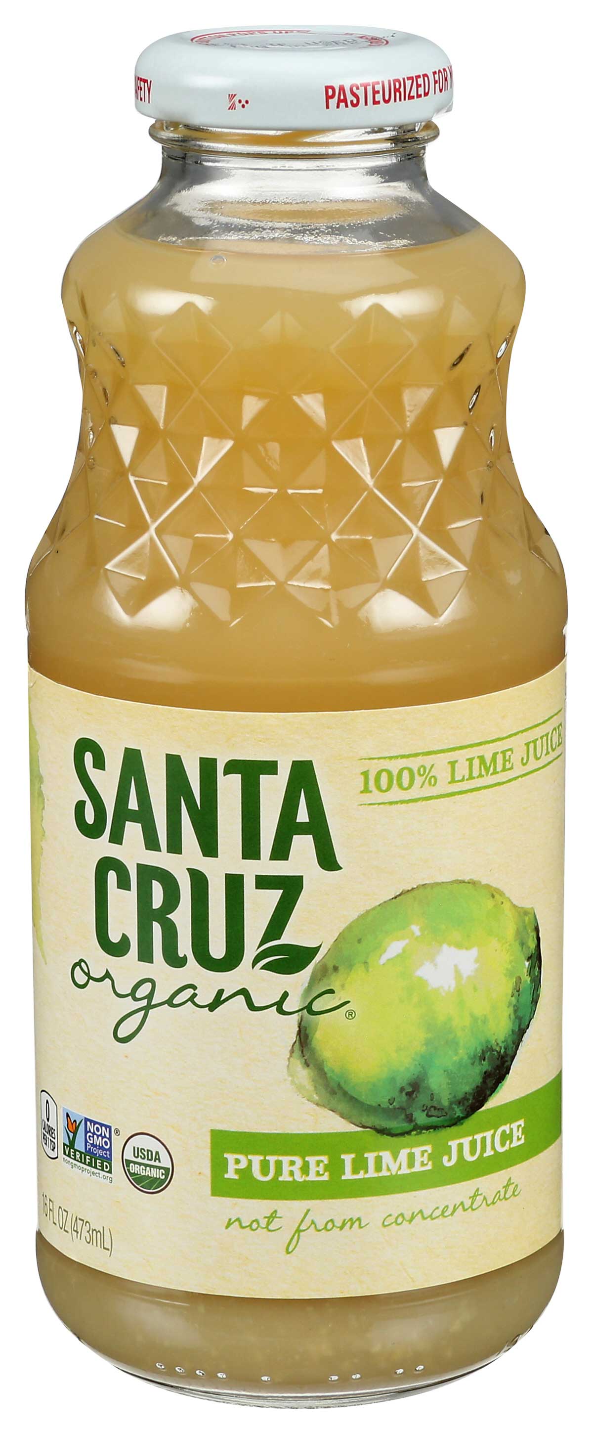 Santa Cruz Organic 100 Percent Lime Juice, 16 Fluid Ounce -- 8 Per Case