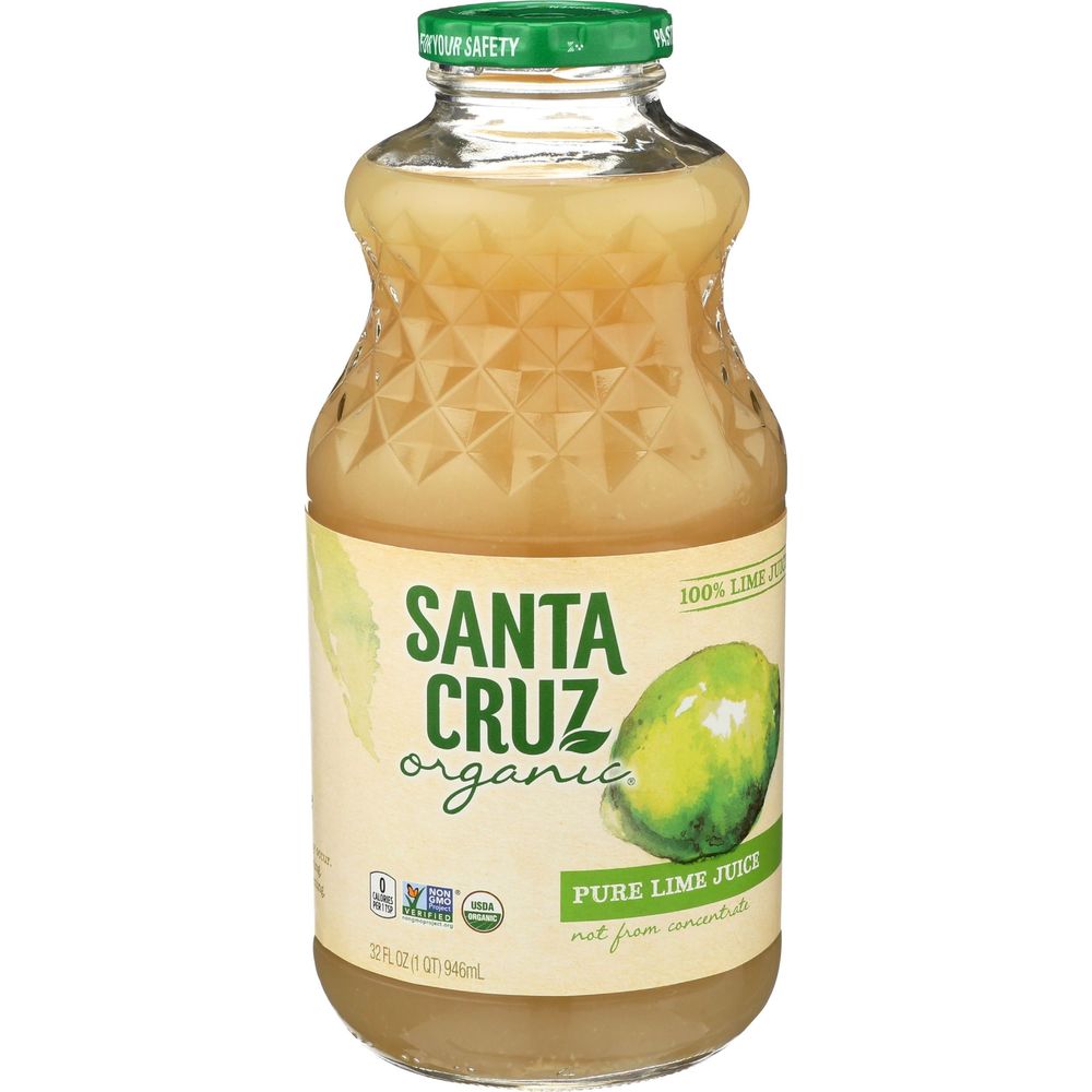 Santa Cruz Organic Pure Lime Juice, 32 Fluid Ounce -- 6 Per Case