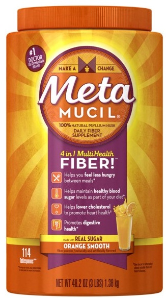Metamucil Orange Smooth Sugar Powder, 3 Pound -- 4 Per Case