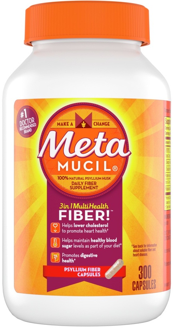 Metamucil Unflavored Fiber Capsule, 300 Count -- 6 Per Case