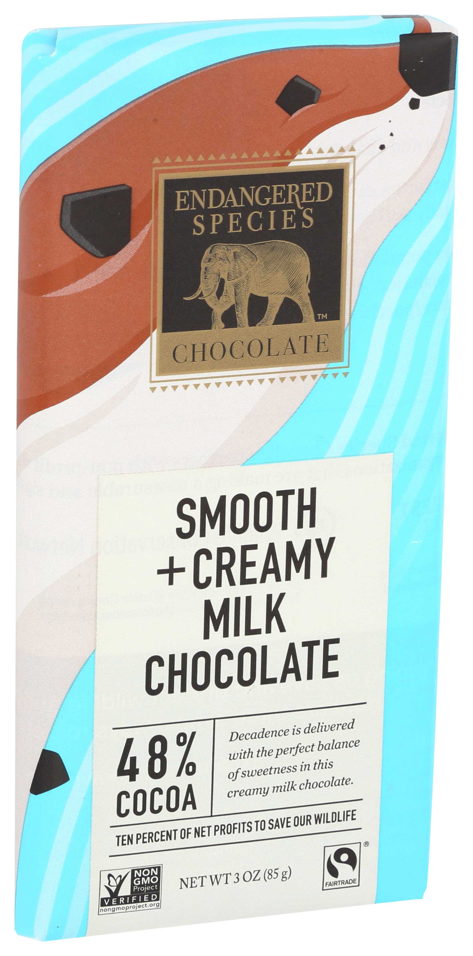 Endangered Species Chocolate Smooth Milk Chocolate Bar, 3 Ounce -- 12 Per Case