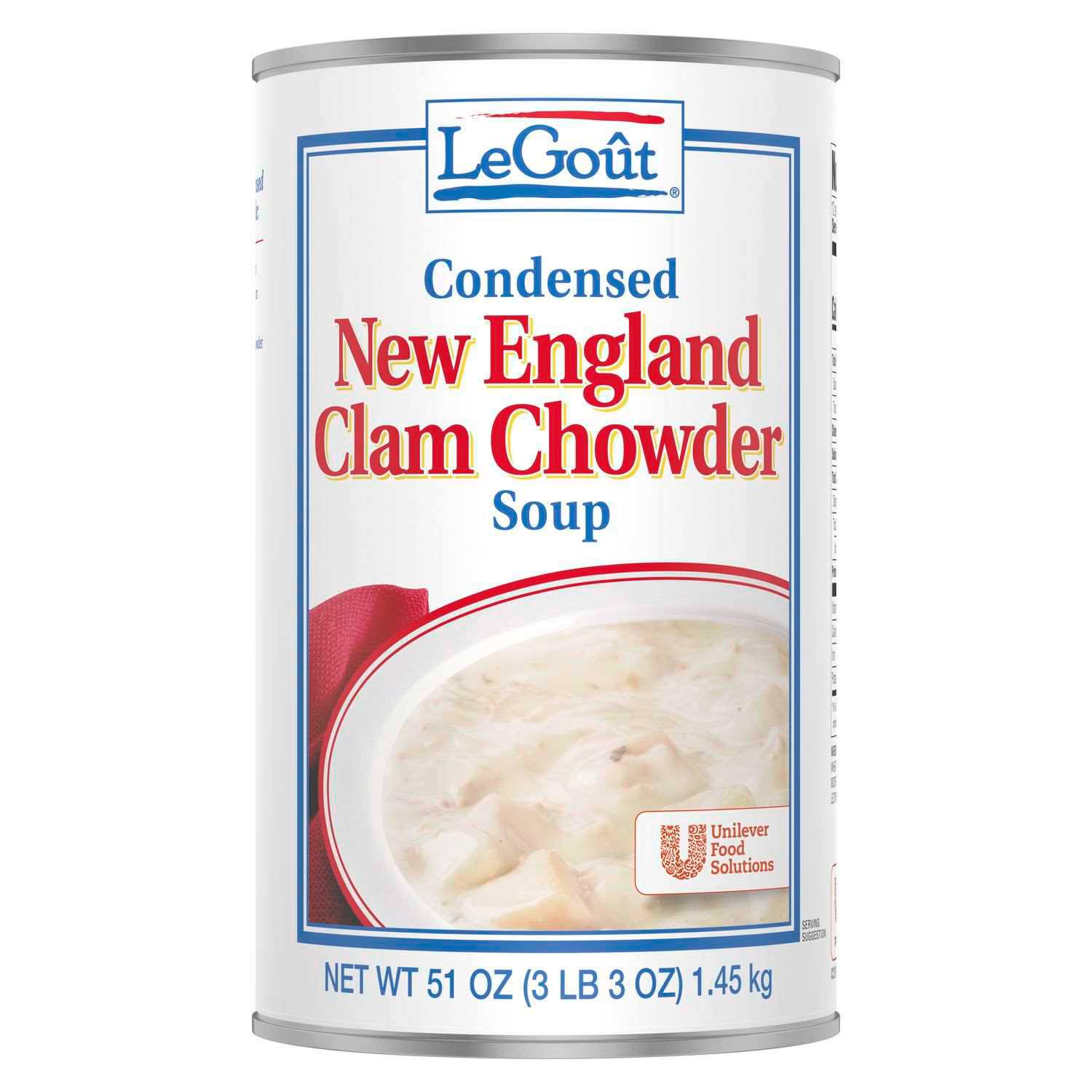Legout New England Clam Chowder Condensed Canned Soup, 51 Ounce -- 1 Each