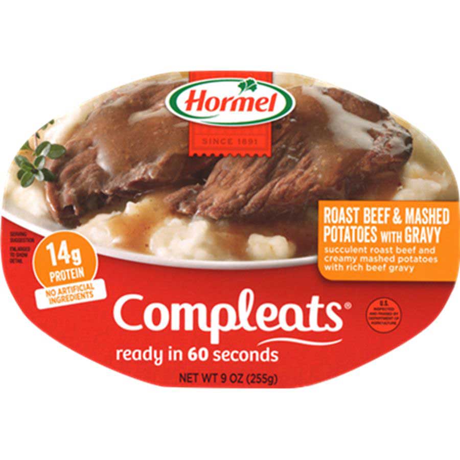 Hormel Compleats Roast Beef And Mashed Potatoes With Gravy, 9 Ounce -- 6 Per Case