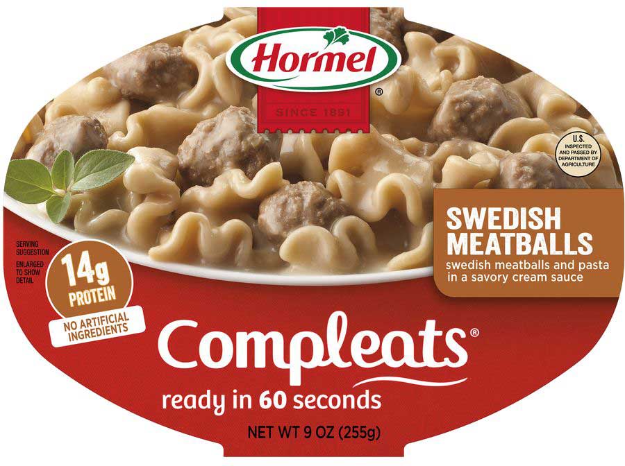 Hormel Compleats Swedish Meatball with Noodles, 9 Ounce -- 6 per case