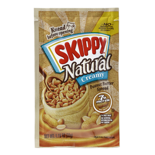 Skippy Natural Peanut Butter Spread, 1.15 Ounce -- 64 Per Case