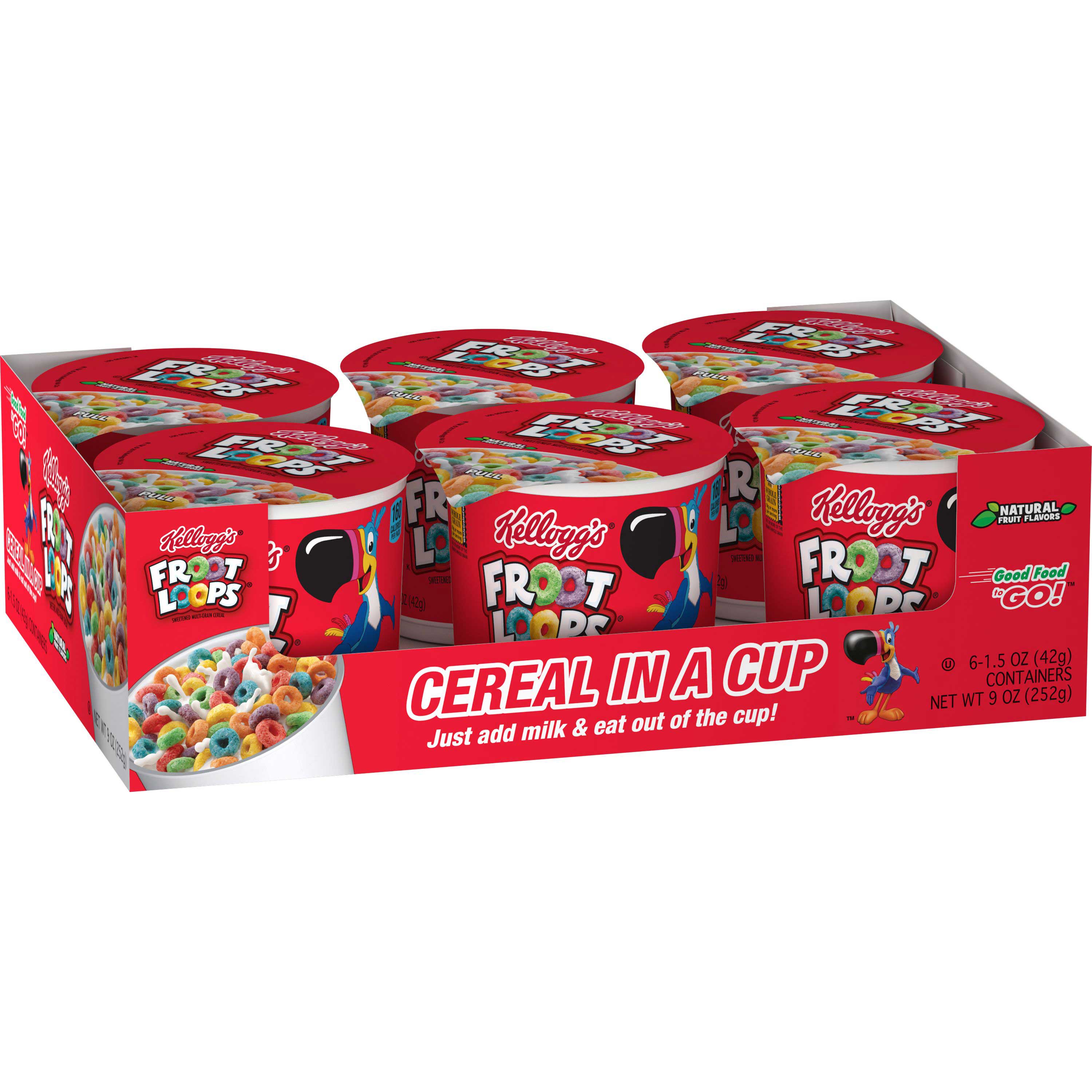Froot Loops Breakfast Cereal, Single-Serve 1.5 oz Cup, 6/Box