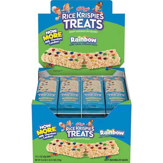 Rice Krispies Treats Mega Size Rainbow Crispy Marshmallow Squares With Gems, 2.1 Ounce -- 72 Per Case