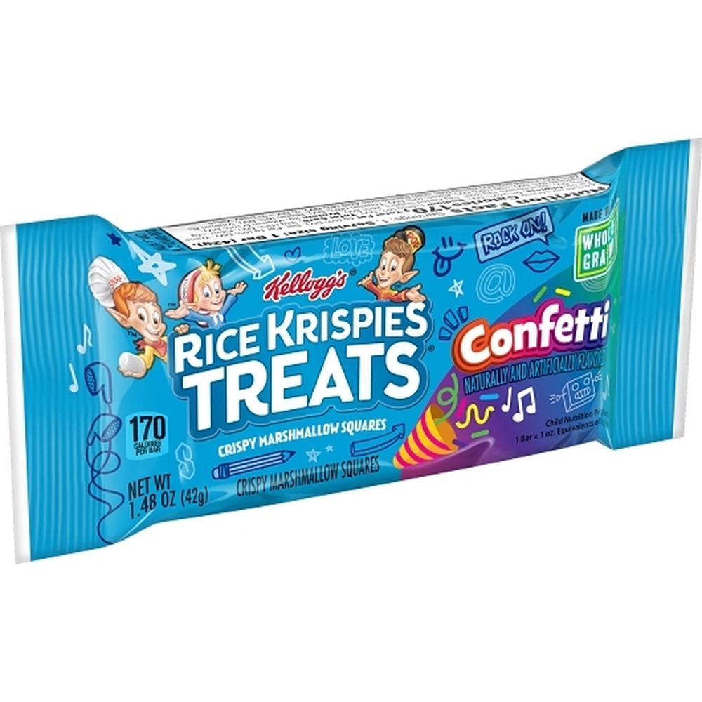 Rice Krispies Treats Whole Grain Confetti Crispy Marshmallow Squares, 1.48 Ounce -- 80 Per Case
