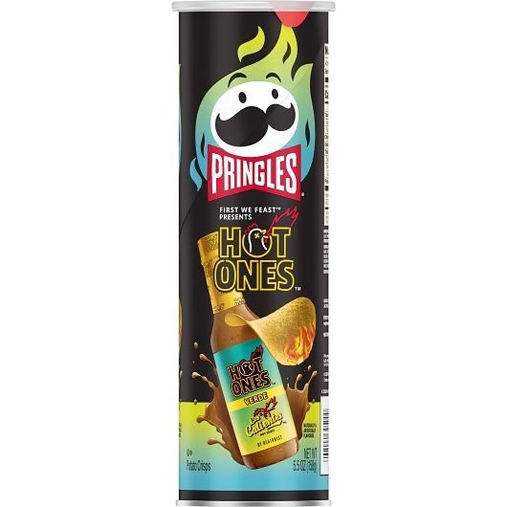 Pringles Hot Ones Los Calientes Verde Potato Crisps, 5.5 Ounce -- 14 Per Case