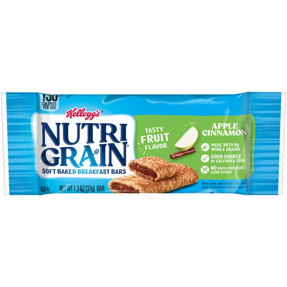 Kelloggs Nutri-Grain Soft Baked Apple Cinnamon Bar, 1.3 Ounce -- 48 per case