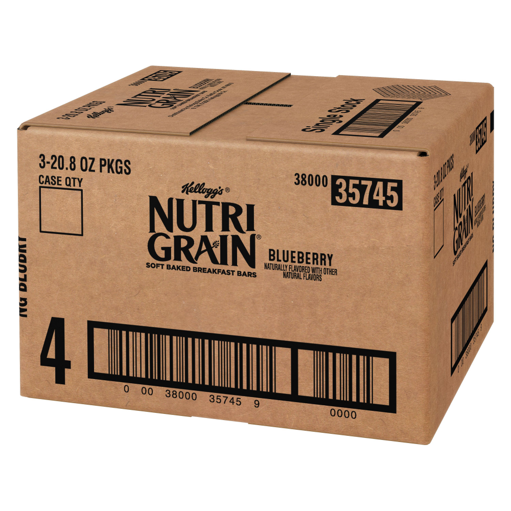 Nutrigrain Blueberry Bars 3 Case 16 Count