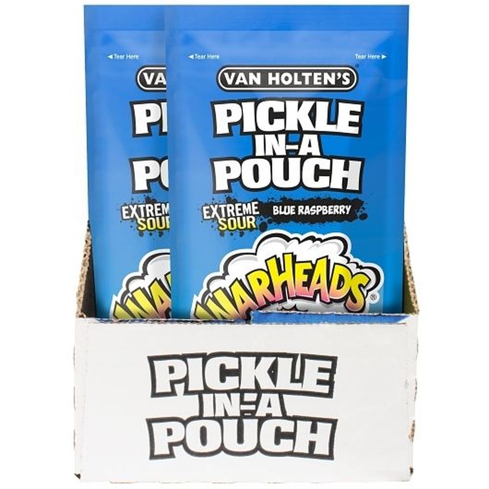Van Holten's Warheads Blue Raspberry Jumbo Pickle -- 12 Per Case