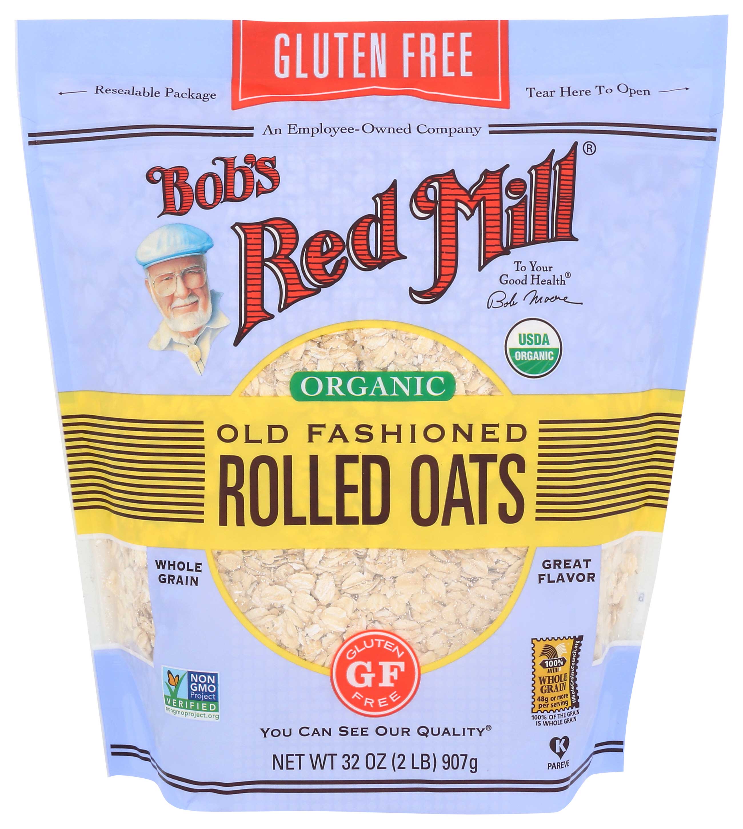 Bob's Red Mill Gluten Free Organic Old Fashioned Rolled Oats, 32 Ounce -- 4 Per Case