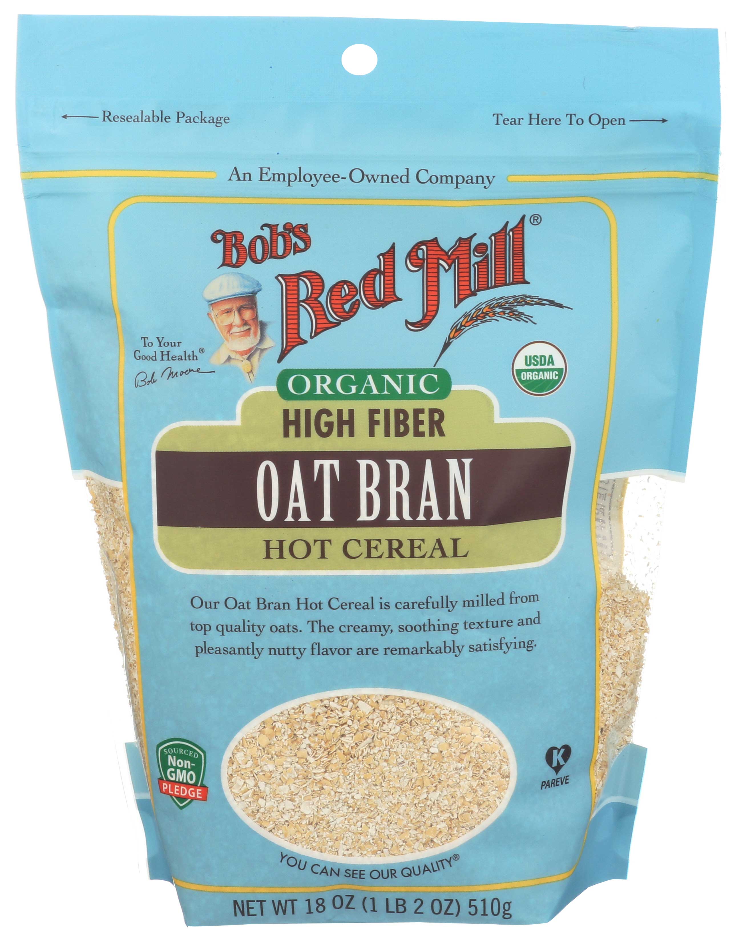 Bob's Red Mill Organic High Fiber Oat Bran Hot Cereal, 18 Ounce -- 4 Per Case