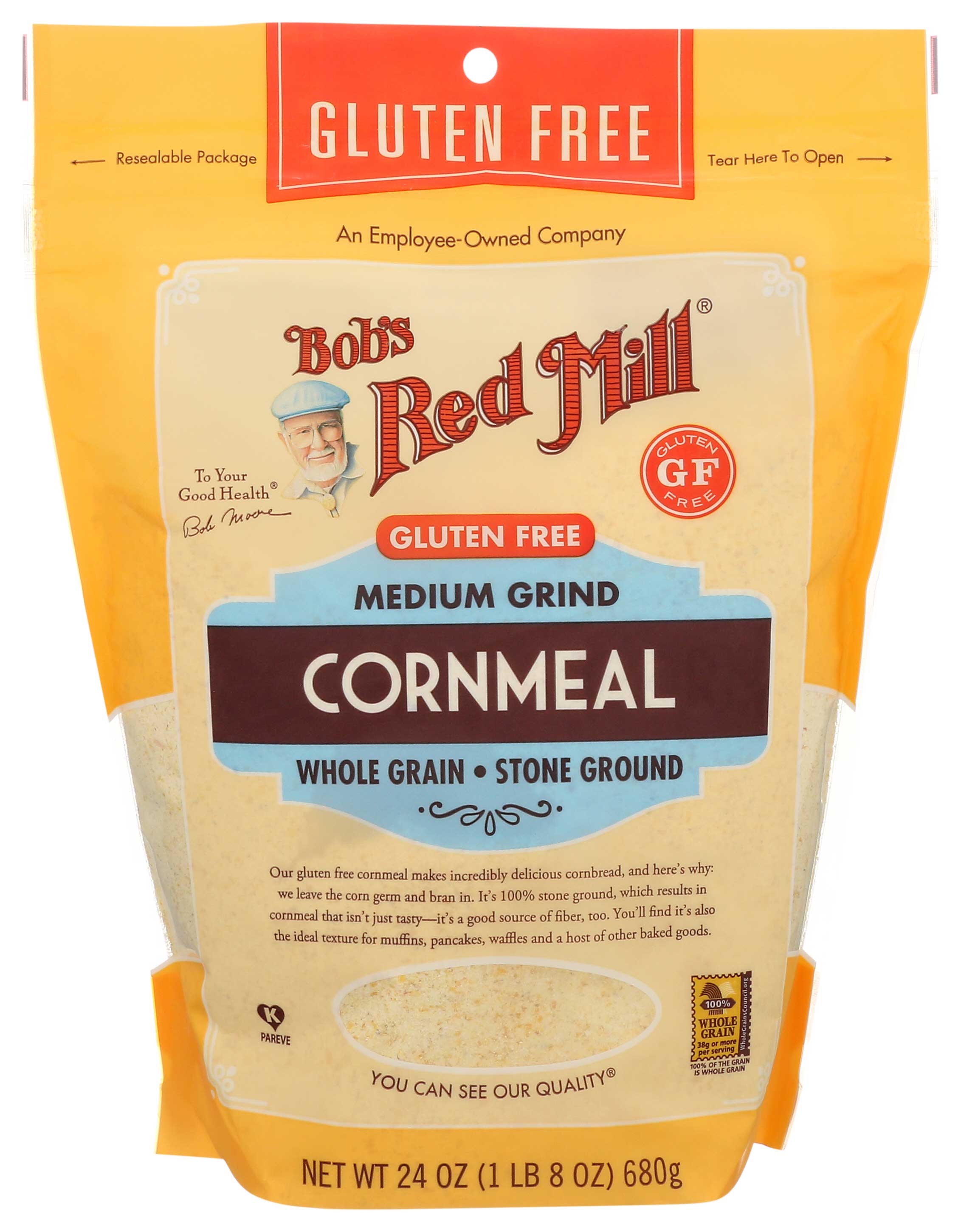 Bob's Red Mill Gluten Free Medium Grind Cornmeal, 24 Ounce -- 4 Per Case