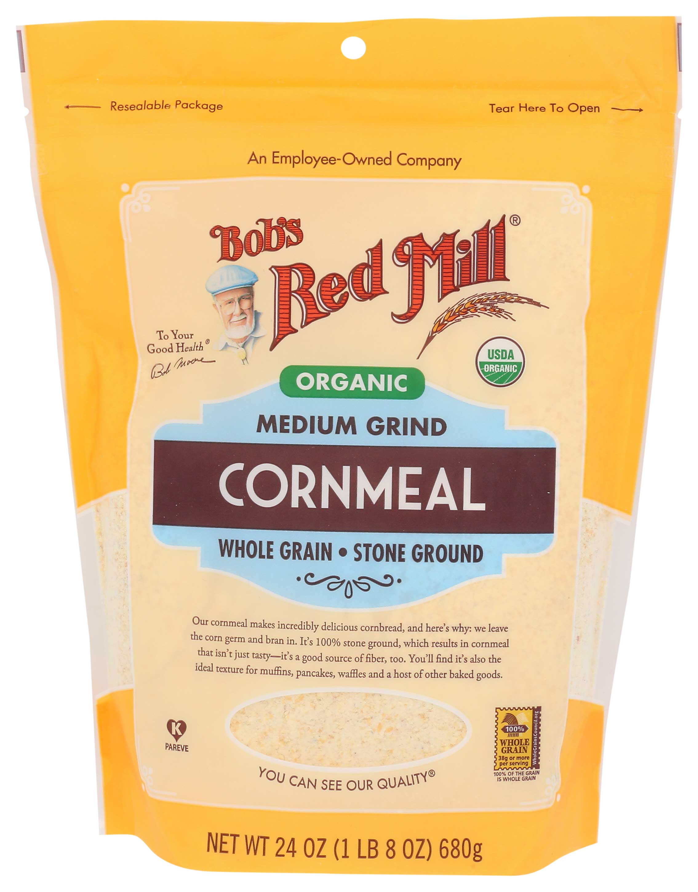 Bob's Red Mill Organic Medium Grind Cornmeal, 24 Ounce -- 4 Per Case