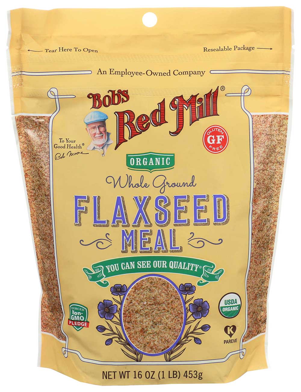 Bob's Red Mill Organic Whole Ground Flaxseed Meal, 16 Ounce -- 4 Per Case